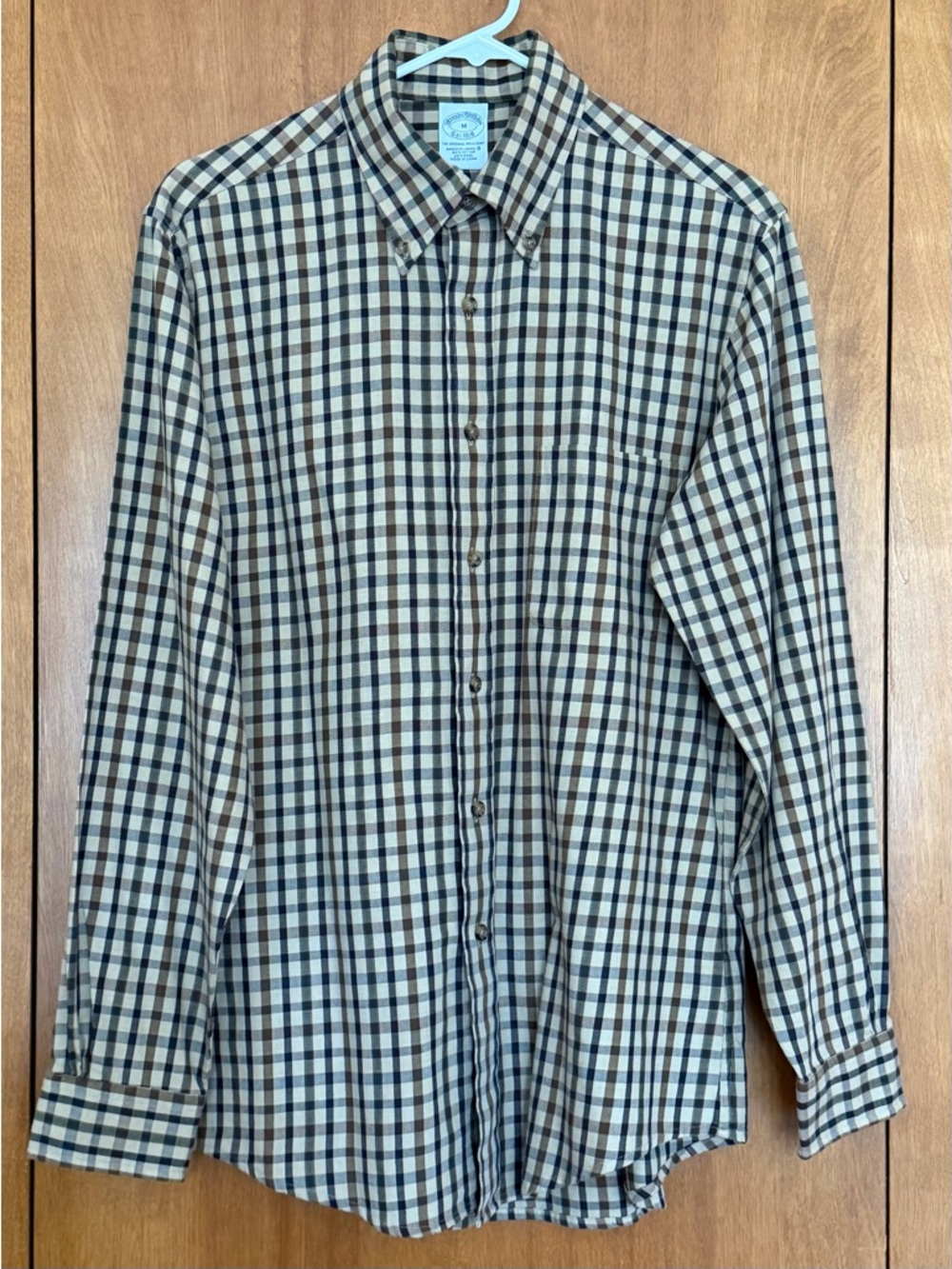 Brooks Brothers Regent 1818 Flannel  Cotton/ Wool Check Button-Down Shirt M